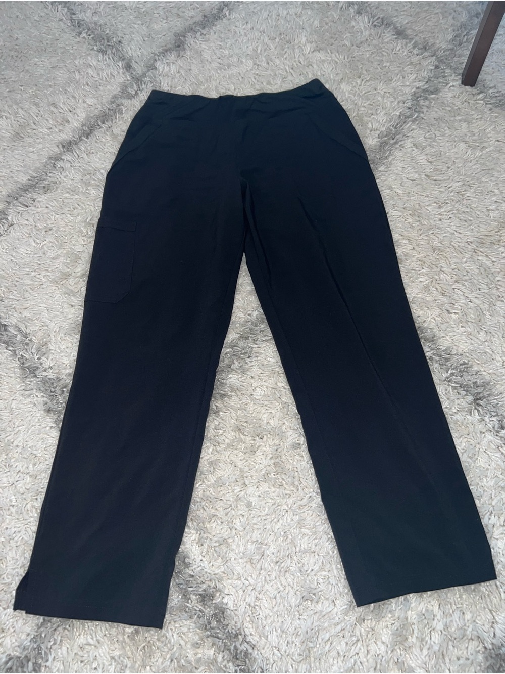 Easy Stretch Scrub Black Wide-Leg Pants